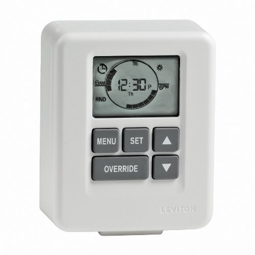 Advanced Digital Plug-In Timer with Grounded Plug and Receptacle and Automatic Daylight Savings Adjustment, 1000-Watt, White, LT112-10W