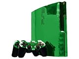 Sony PlayStation 3 Slim Skin (PS3 Slim) - NEW - GREEN CHROME MIRROR system skins faceplate decal mod