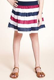 Pure Cotton Wide Waistband Striped Skirt