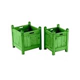 17" Green Wooden Planter