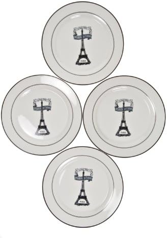 Parisienne Style Paris Dessert Plates - Set of 4