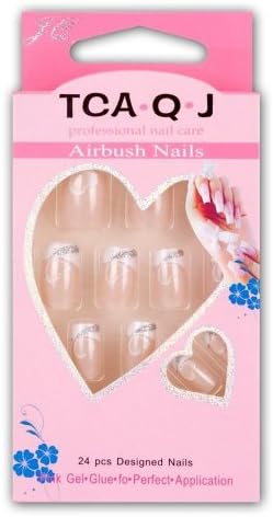 GURAIO Acrylic Designer Nail Tips False French Nails Full Free Glue Art