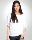 bebe Crochet Trim Kimono Sleeve Tunic
