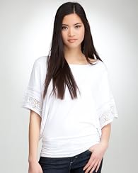 Crochet Trim Kimono Sleeve Tunic