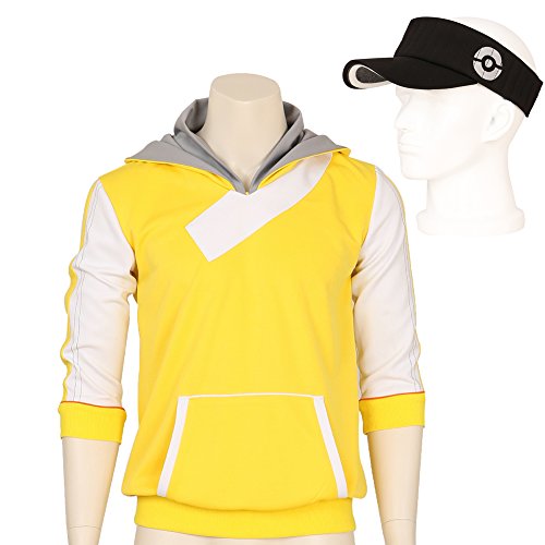 CG Costume Men's Pokemon Go Trainer Yellow Hoodie PokeBall Cosplay Costume