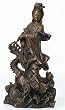 Kuan-Yin on Dragons Bronze Statue