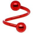 Red Electro Titanium Spiral Twister Ball Belly Ring