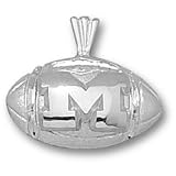 University of Michigan M Football Pendant (Silver)