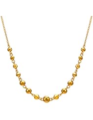 14k Italian Yellow Gold Graduated Faceted Ball Necklace