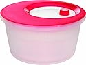 EMSA 505089 BASIC Salatschleuder, transluzent rot/wei&szlig;