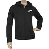 Detroit Lions NFL Womens Full Zip Tech Fleece Hoodie, Black (Medium)