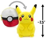 Pikachu - New Pokemon Pokeball Flip-out ~7.5" Plush Toy (Transform a Pokeball into a Pokemon) (Japanese Import)