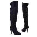 Damen Schuhe, Overknee stiefel, 0698, Synthetik in hochwertiger Wild Leder Optik