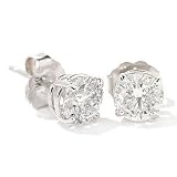 0.10 Ct. Round Cut White Diamond Stud Earrings in White Gold