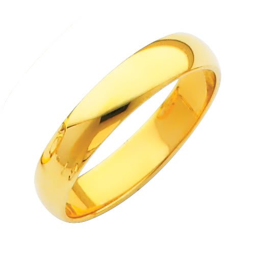14K Yellow Gold 4mm Plain Wedding Band Ring for Men  Women (Size 4 to ... 14K Yellow Gold 4mm Plain Wedding Band Ring for Men  Women (Size 4 to ...