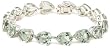 Sterling Silver Green Amethyst Pear-Shaped Bracelet, 7.25"