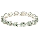 Sterling Silver Green Amethyst Pear-Shaped Bracelet, 7.25"