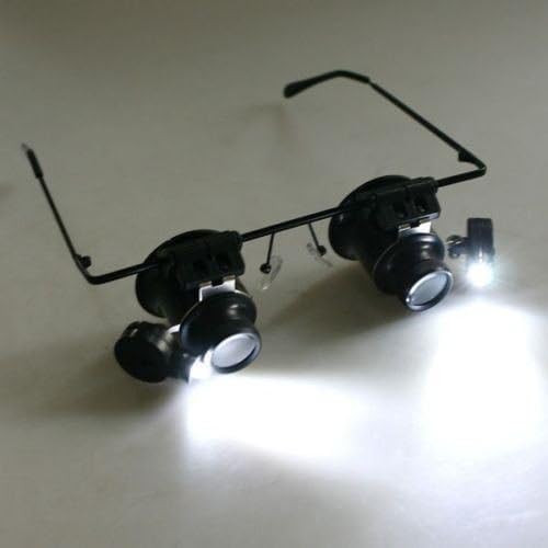 20x Watch Magnifier Jeweler Magnifying Eye Glasses Loupe Lens Repair LED Light