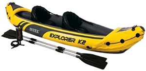 Intex Explorer K2 Kayak 2 man inflatable canoe + oars + pump #68307