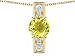 2.05 cts 925 Sterling Silver 14K Yellow Gold Plated Genuine Round Lemon Quartz Pendant