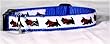 Designer Scottish Terrier Dog Collar - White on Blue Scottish Terrier Collar - Medium - Made in USA