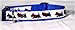 Designer Scottish Terrier Dog Collar - White on Blue Scottish Terrier Collar - Medium - Made in USA