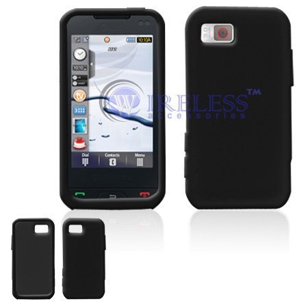 Black Solid Silicone Skin Cover Case Cell Phone Protector for
