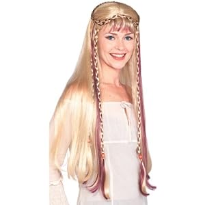 Blond Womens Renaissance Faire Long Blonde Costume Wig Adult
