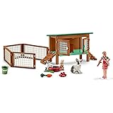 Schleich North America Rabbit Hutch with Rabbits & Feed Playset