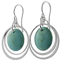 Silver Block Turquoise Earrings