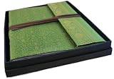 Olive Handmade Sari Silk Photo Album with Box, Classic Style pages (26cm x 33cm)