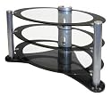 S&C Black & Glass Oval Plasma / LCD TV Stand Unit - Up to  32 inch