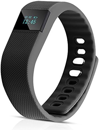 Flee Fit Pedometer Fitness Tracker Sports Sleep Monitor Calorie Counter Water Resistant OLED Screen with Selfie Function Bluetooth Works with iPhone and Android Devices (Gray)