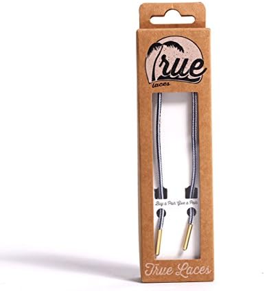 True Laces Women's Casual Laces Blue and White with Gold Metal Tips (Nautical) -3 mm - 32''