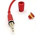 iPhone 6 FRE, NUUD / iPhone 6 Plus NUUD / iPhone 6s FRE Replacement LifeProof Headphone Adapter / Wire / Connector, Includes Headphone Jack Cover / Plug (RED round wire)