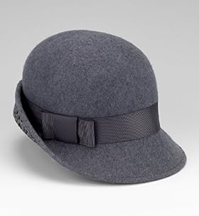 Pure Wool Animal Trim Bow Detail Cloche Hat