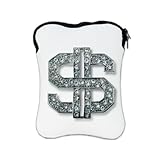 iPad 1 2 New iPad 3 and 4 Sleeve Case (2-Sided) Bling Dollar Sign
