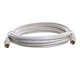 9ft Coaxial Video Cable w/F Type Twist-On Plugs, RG6, White