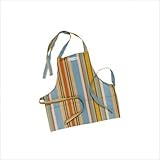 Lucy and Michael MACCAP Mack Child Apron in Blue and Orange Stripes