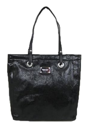 Nine West Tote'Em Large Crinkled Patent Tote, Color Black/Black