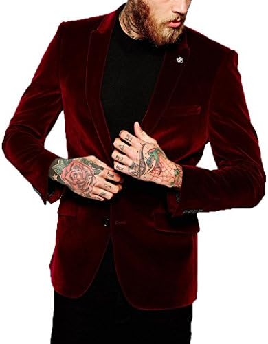 SkinsDesign Men's Stylish SlimFit Casual Single Breasted Blazer MB 29 Small Red