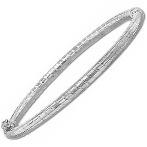 White Gold Hollow Bangle