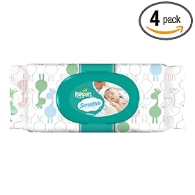 Pampers Sensitive Wipes 1x Fitment, 64-Count (Pack of 4)