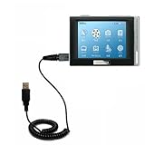 Coiled Power Hot Sync and Charge USB Data Cable w/ Tip Exchange for the Cowon cowon d2 - Gomadic Brand