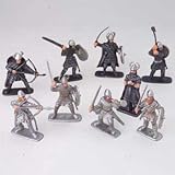 12 - TOY VIKING WARRIORS - SOLDIERS - NORDIC MEN Assorted Weapons and Positions: SWORDS AXES HELMETS PIKES AND SHIELDS - Lots of Fun!