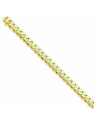 Genuine 14K Yellow Gold 10mm Hand-polished Rounded Curb Chain 8 Inches 100% Satisfaction Guaranteed.