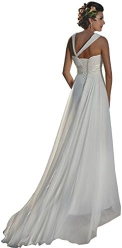 Xin Yuyuan Strapless Beach Chiffon Wedding Dress US Size 16 White