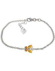 14k White Gold Citrine Butterfly Bracelet