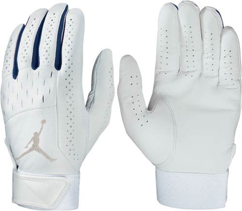 Nike GB0164 -128 Jordan Team Pair Batting Gloves - White/Navy