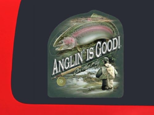Anglin' is Good - On the Fly - Fly fishing Decal Window Sticker Trout